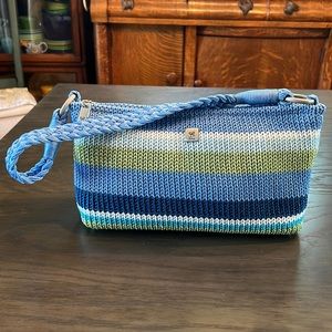 Lina Knit Striped Bag with Braided Strap